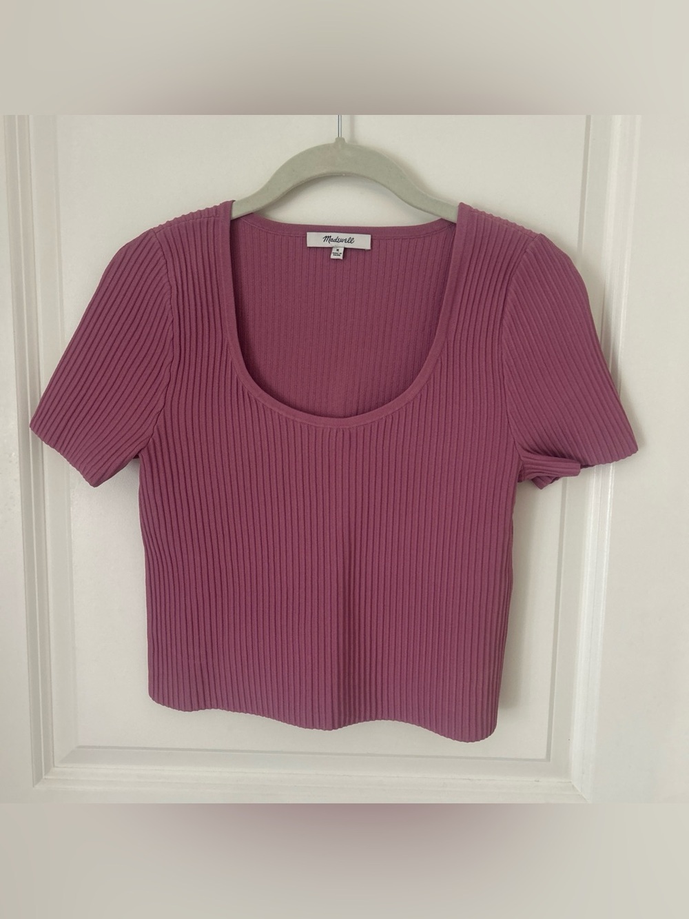 Madewell Ribbed Scoop-Neck Tee in Dusty Rose Mauve Crop Top